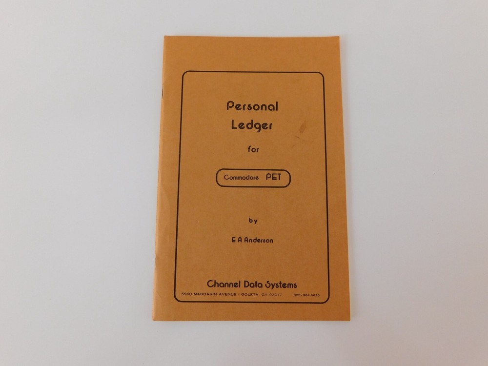 Vtg 1978 Personal Ledger for Commodore PET Computer Manual Channel Data Systems