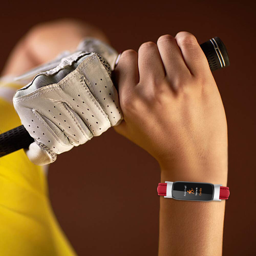 For Fitbit Luxe Replacement Strap Crocodile Pattern Leather Wristband Band
