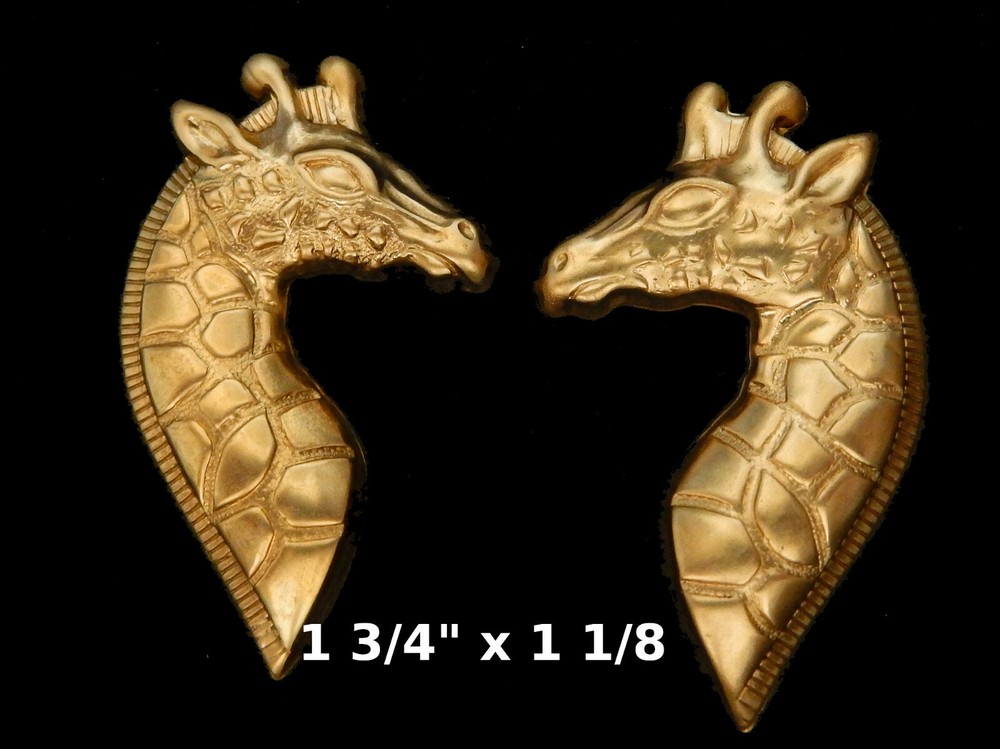 Giraffes / Mirror Image /Raw Brass Stampings / One Pair