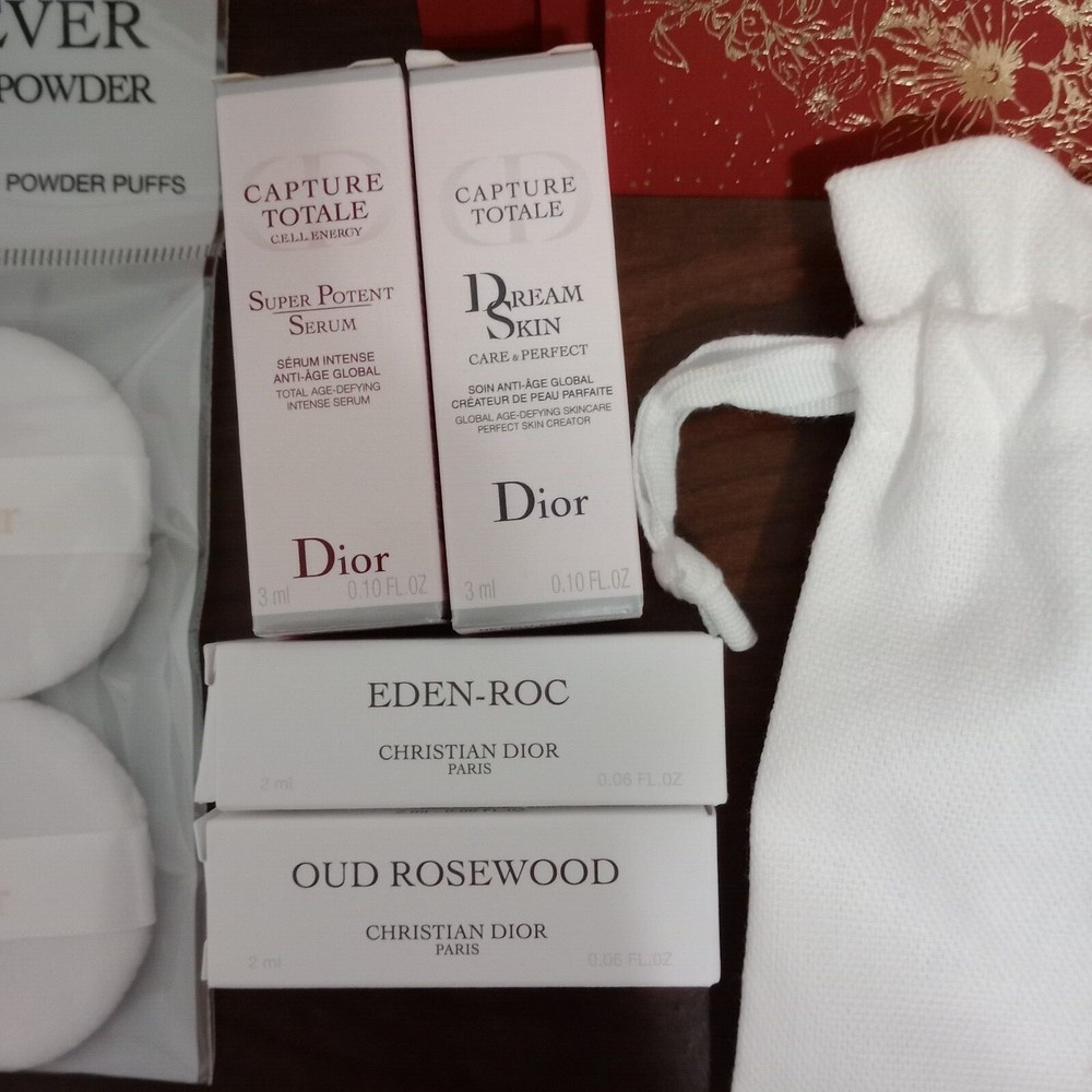 Dior bundle cushion powder puff and parfum skincare samples