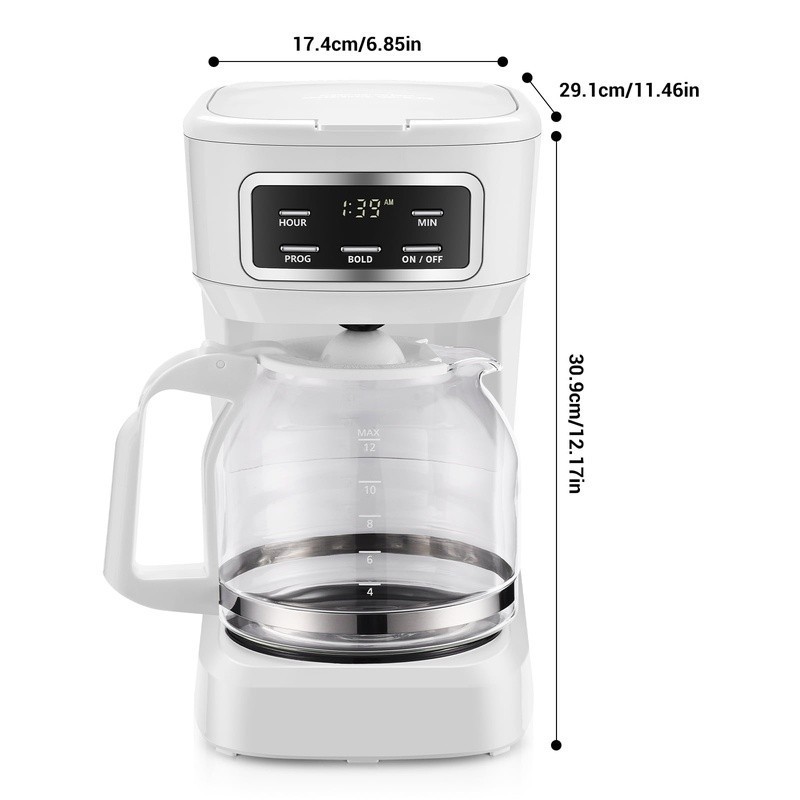 12-Cup Programmable Coffee Maker Automatic Brew W/ Timer & Glass Carafe New