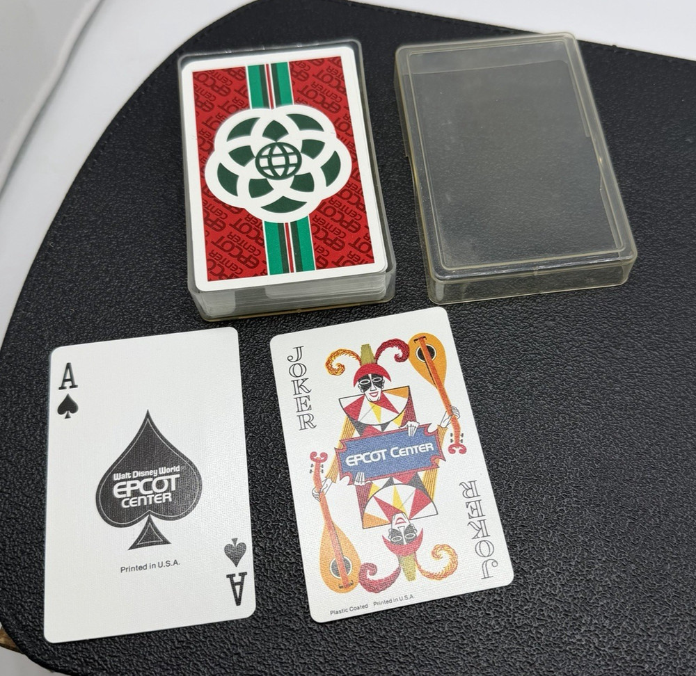 Disney Epcot Playing Cards Vintage Bridge size in original plastic case