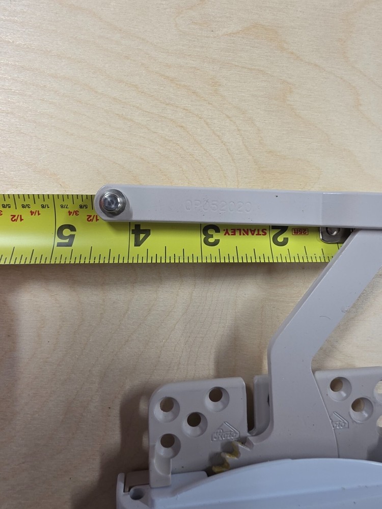 GU Casement Operator Split Arm { Left Hand } White - With Folding Crank Handle