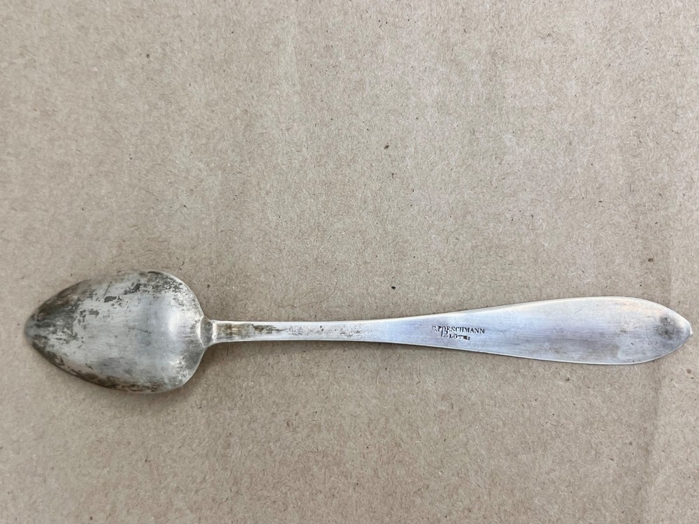 Antique German Solid Silver Spoon C.P. Deschmann 12 Lot .750 Silver 12g Monogram