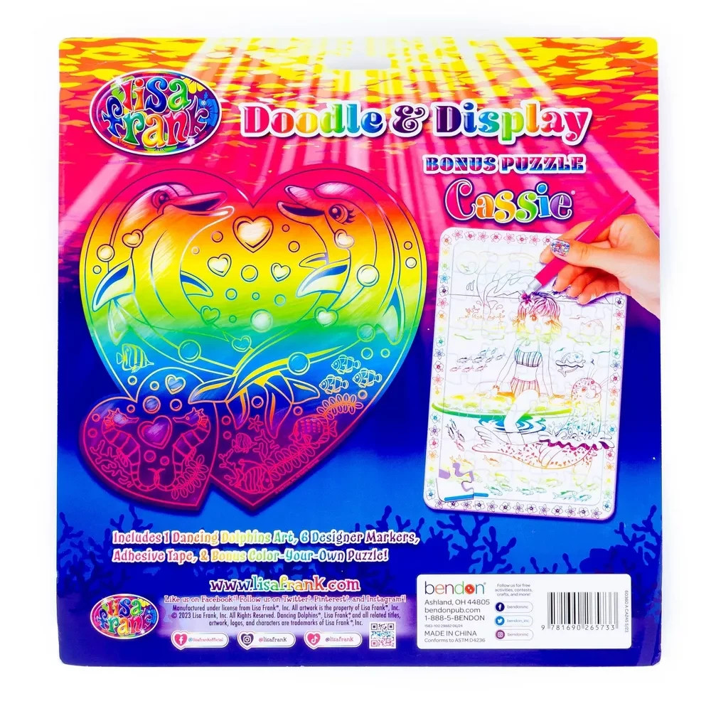 Bendon Lisa Frank Dancing Dolphins Doodle and Display
