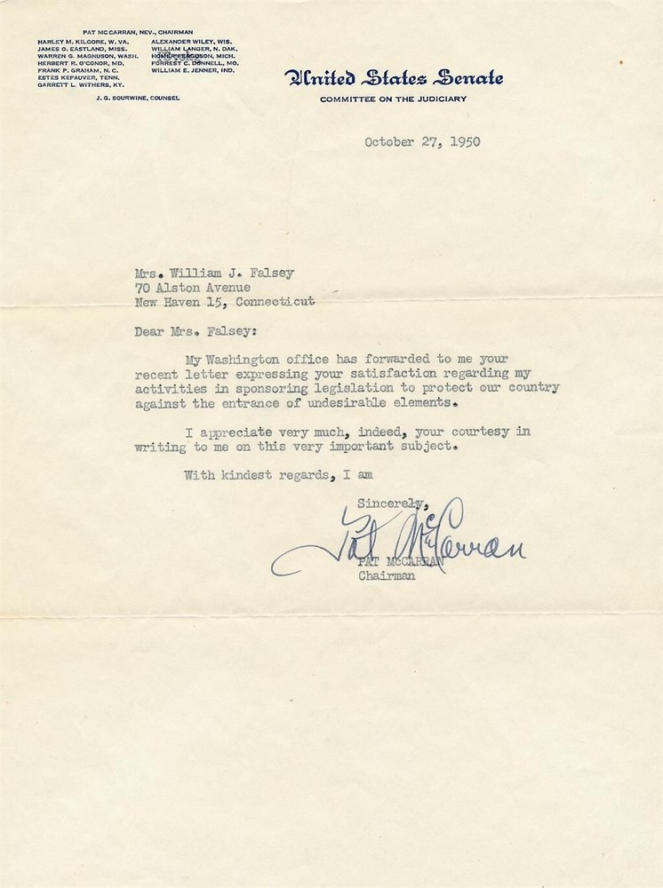 Pat McCarran - TSL from 1950 (Politics)