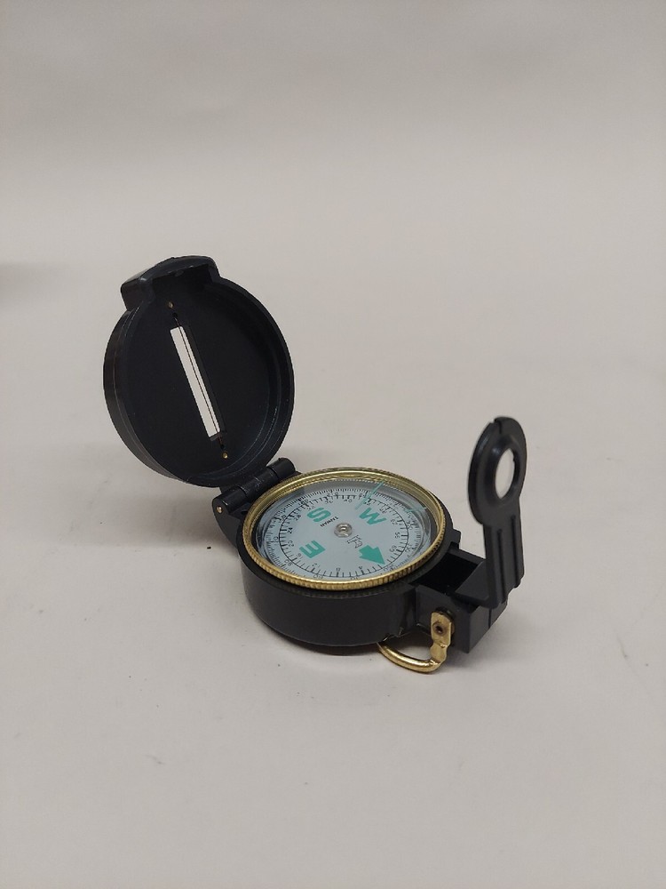 Vintage Engineer Lensatic Black Directional Compass, Floating Dial