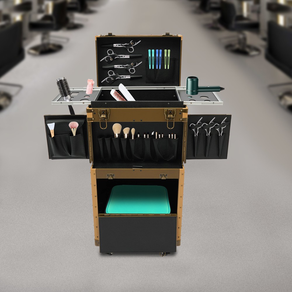 Professional Rolling Makeup Train Case Makeup Storage Organizer Cosmetic Trolley