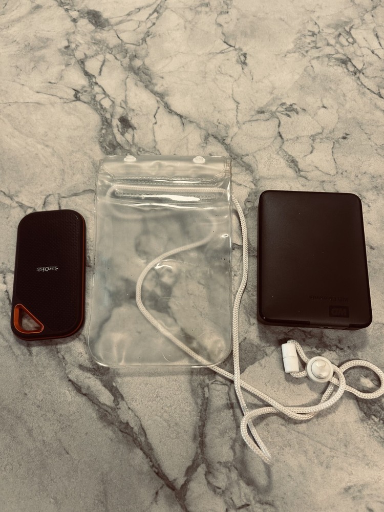 clear waterproof pouch / dry bag with neck strap