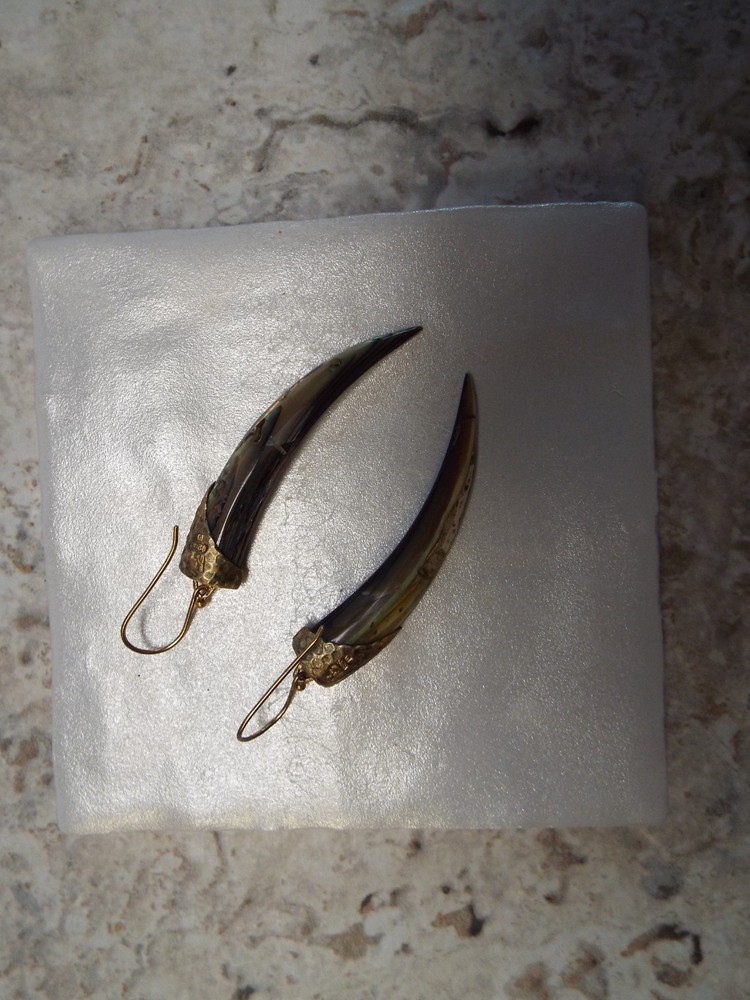Heather Benjamin Shell Long Shard Earrings