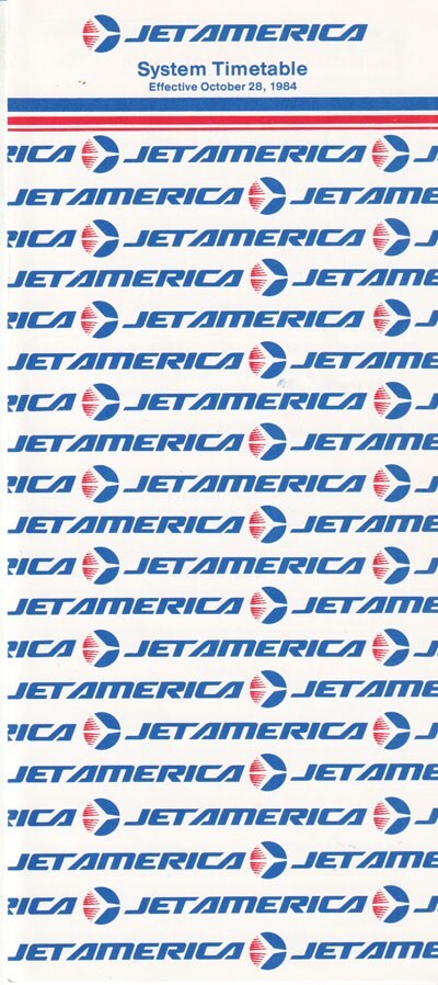 Jet America timetable 1984/10/28