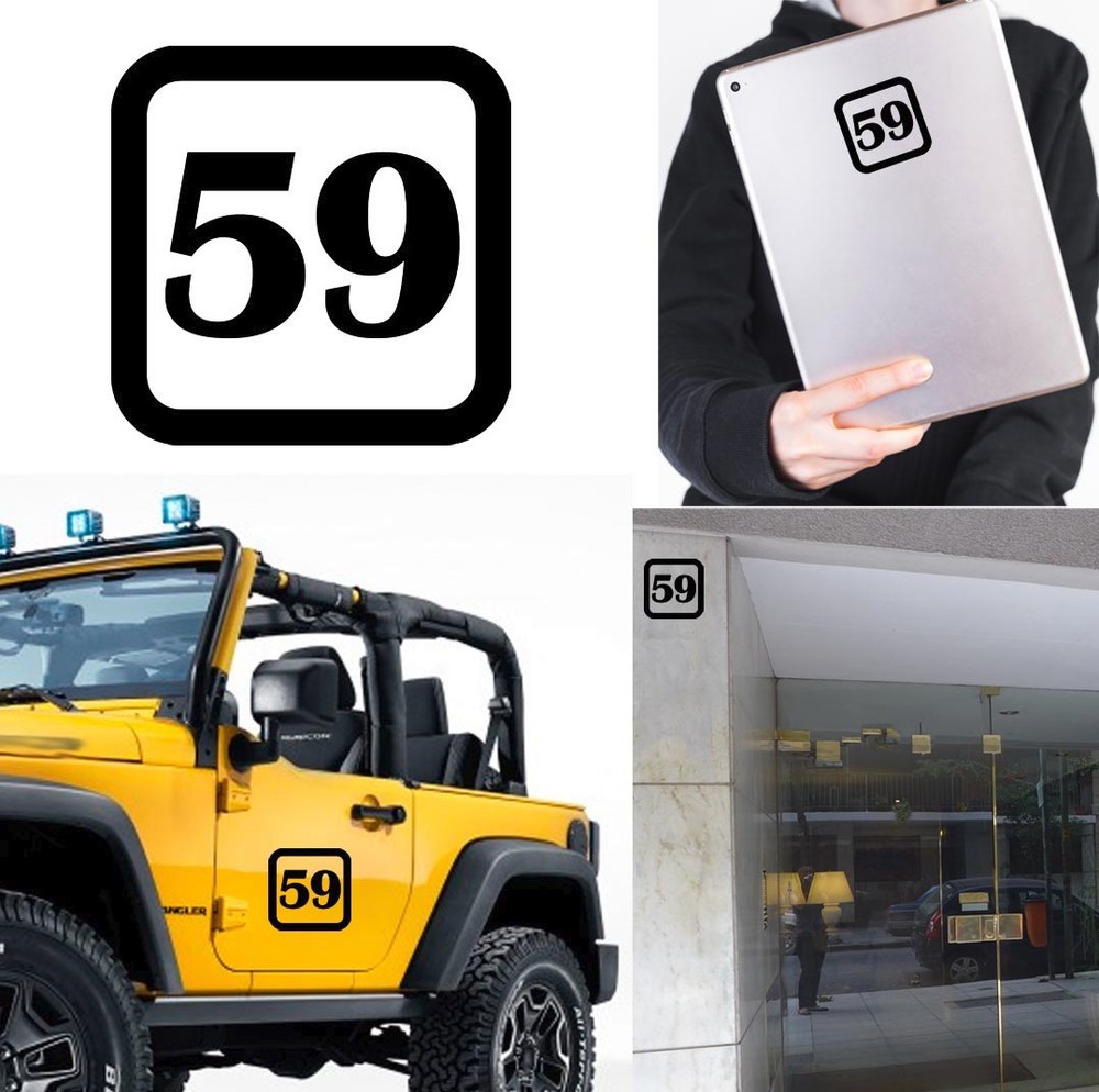 Sticker Vinyl Number 59 Version v1sq