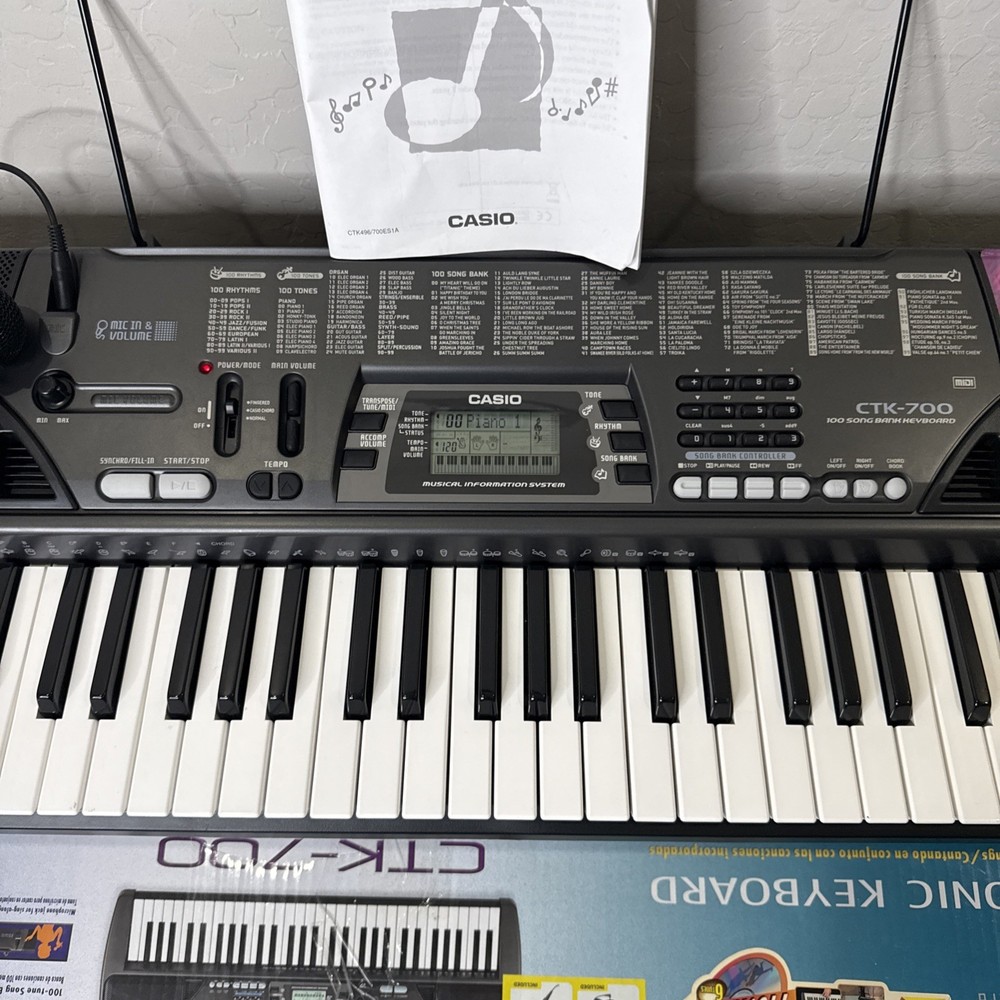 Casio CTK700 61 Key Portable Keyboard & Microphone , User Manual