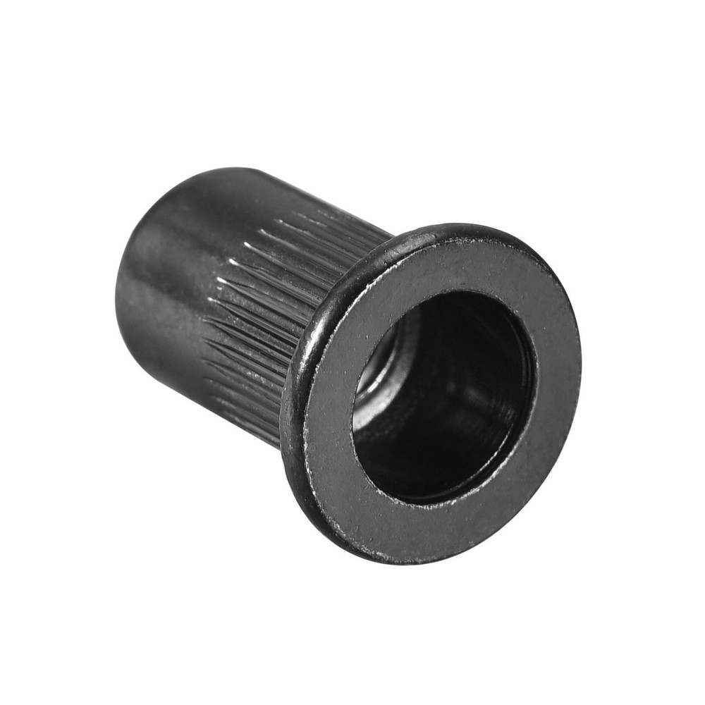 20pcs M6 Rivet Nuts Carbon Steel Knurled Flat Head Threaded Insert Nut Black