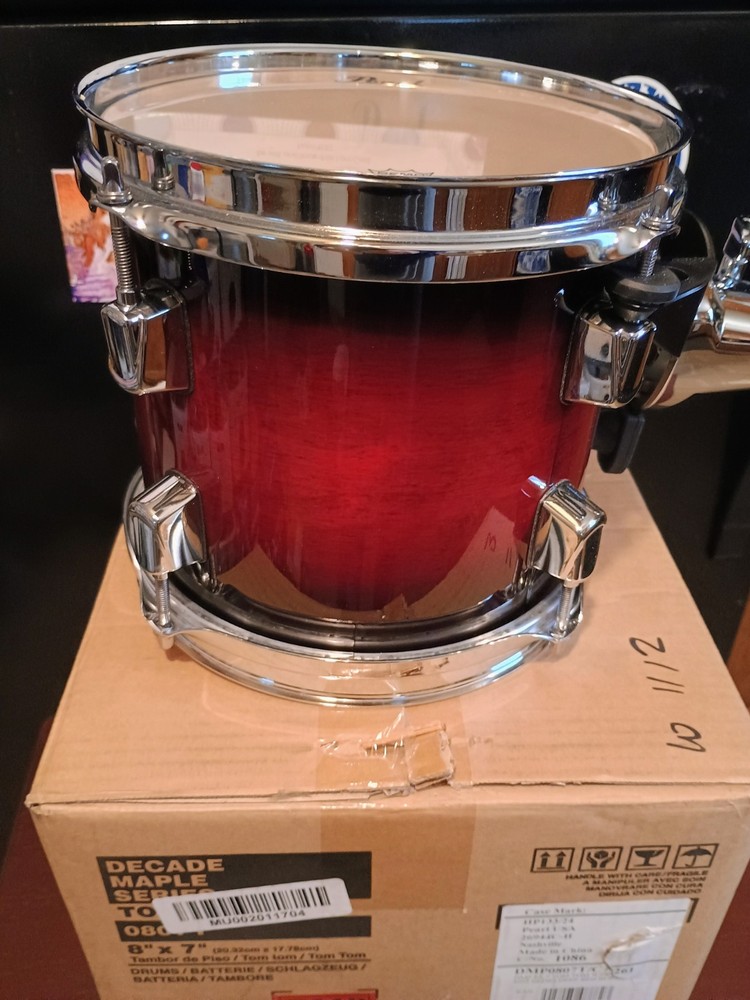 PEARL DECADE DEEP RED BURST 8 X 7 TOM