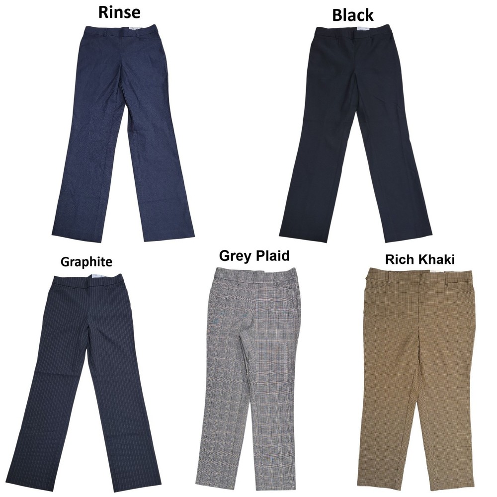 Rafaella Women's Pull-On Pockets Slim Straight Leg Stretch Pant