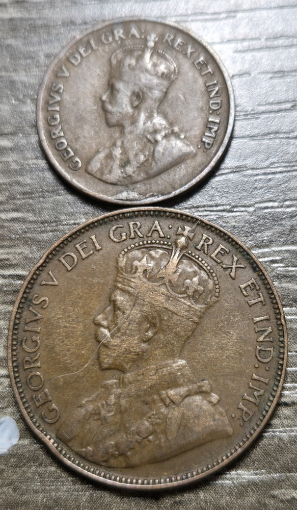 1920 CANADA LARGE CENT & SMALL CENT PR203 *COMBINED SHIP
