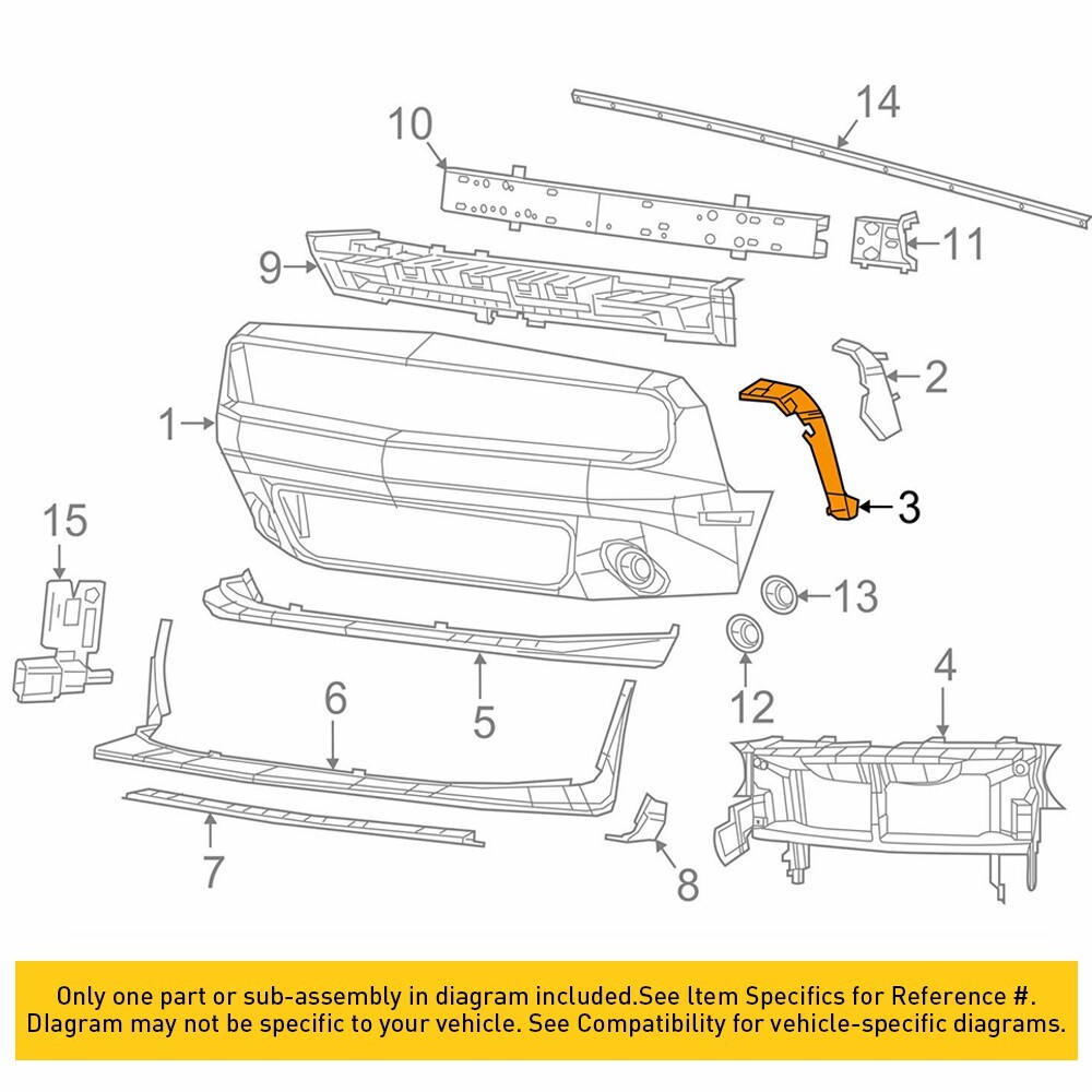 2PC Bumper Fender Brackets Support Beam Front For 2008-2021 Dodge Challenger