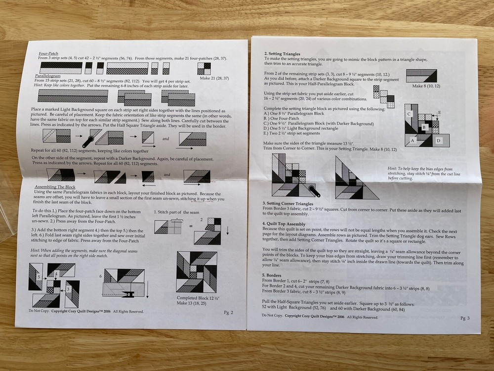 Cozy Quilt Designs Southern Comfort A Pattern For 2.5” Strips Multiple Sizes