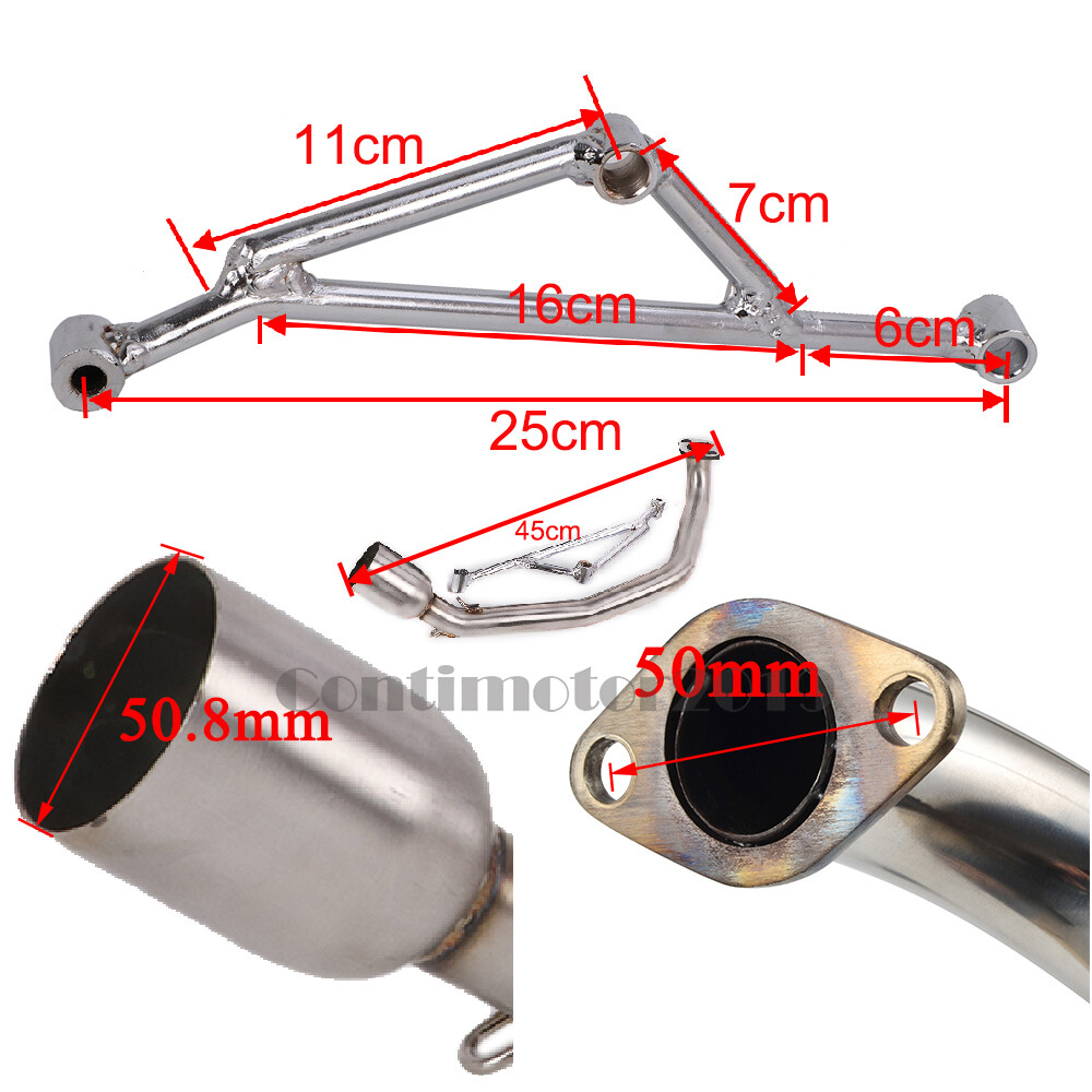 Exhaust Header Link Pipe For GY6 125cc 150cc Engines wDB Killer High Performance