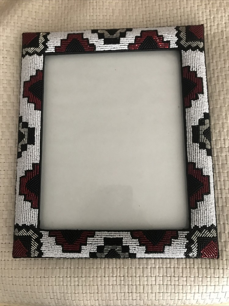 RARE- Sharmark Las Vegas Beaded Picture Frame -NOS - In Box  8 X 10
