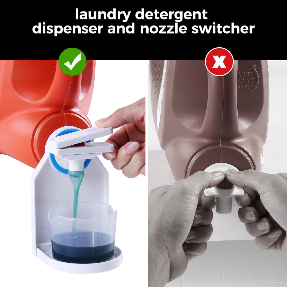 Laundry Detergent Dispenser Cup Holder & Nozzle Force-Saving Switch, Drip Catche