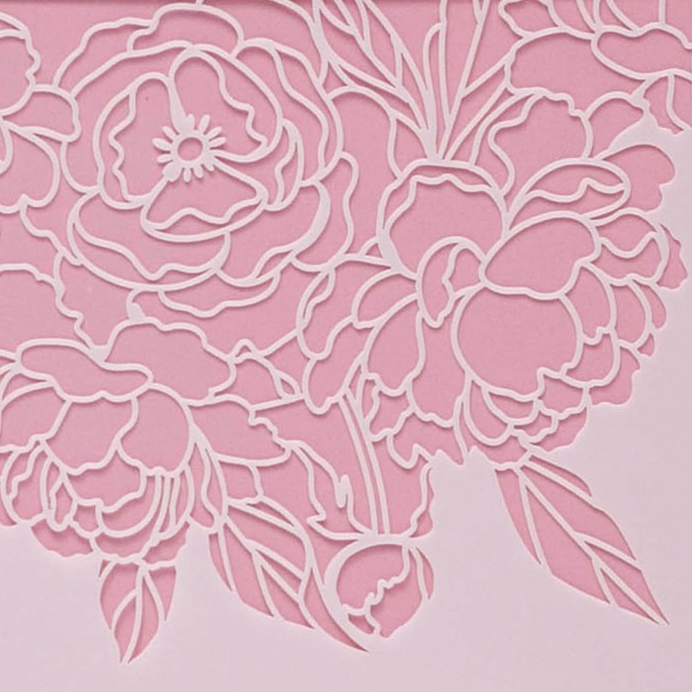 Large Cake Decorating Stencil PEONIA Peony Flower Pattern