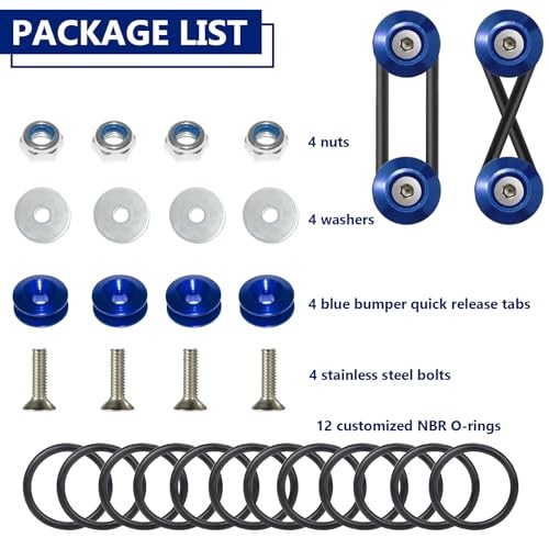 Universal Bumper Clips, Front Rear Bumper Quick Release Kit, Bumper 2set Black