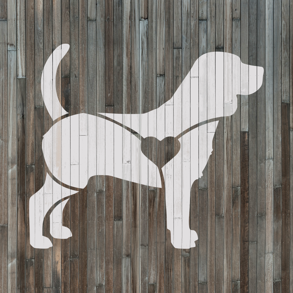 Beagle Heart Stencil - Durable & Reusable Mylar Stencils