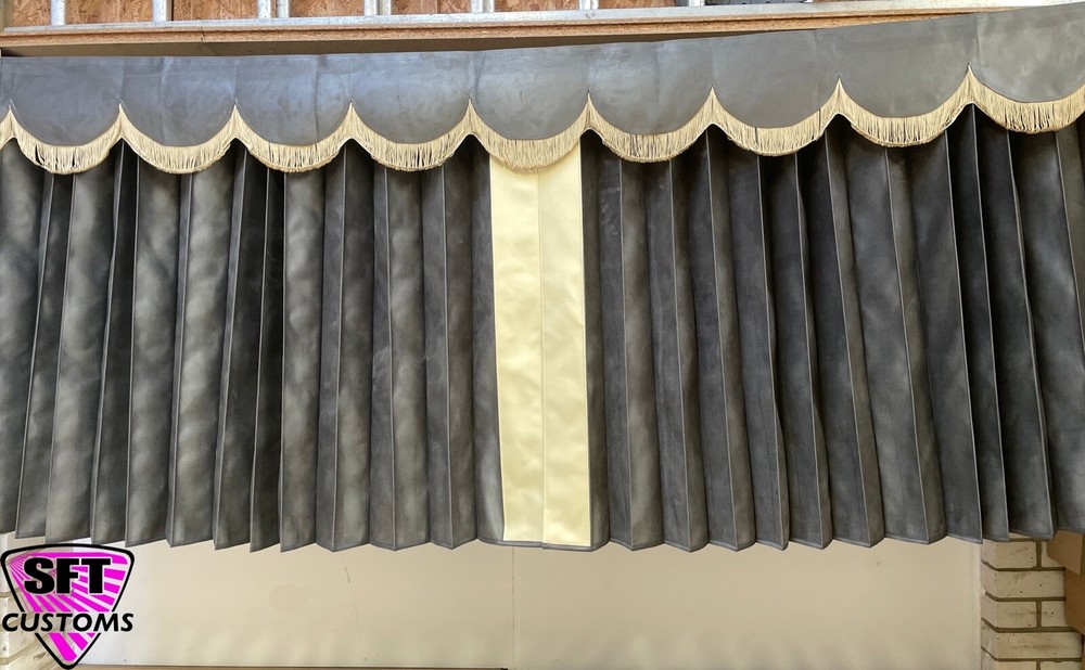 DUTCH STYLE TRUCK CURTAINS DOUBLE LINED GREY IVECO