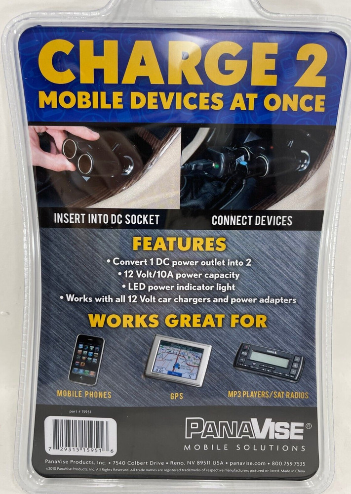 Panavise - 15951 - Dual Dc Car Power Adapter