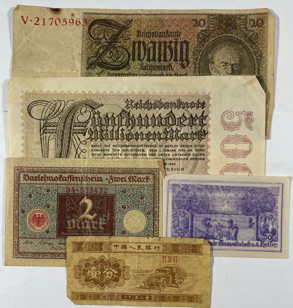 Mixed older foreign currency (#909) 15 diff. pcs.