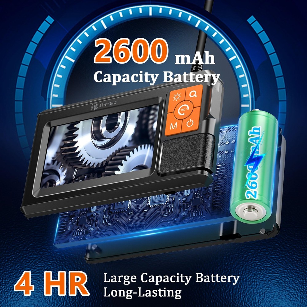 Dual-Lens Endoscope with Light, Camera 16.4ft dual camera