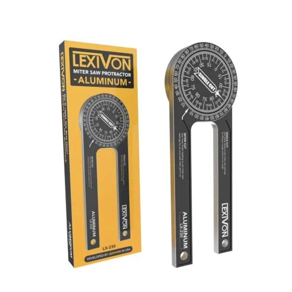 LEXIVON Aluminum Miter Saw Protractor | 7-Inch Rust