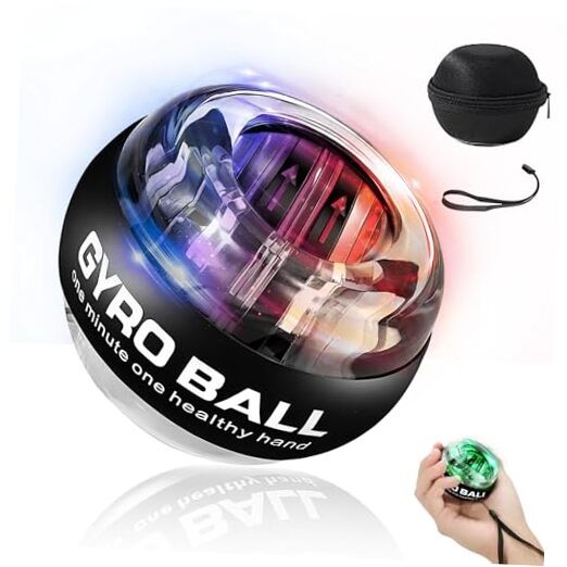 Gyroball Wrist Exerciser Ball, 5 Level Resistance/Light Control, Gyroscopic