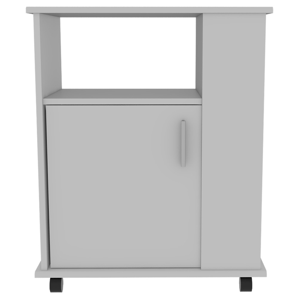Correy 4-Shelf Microwave Cabinet with Caster White