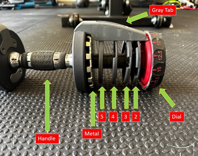 SERIES 1 ONLY - Bowflex Nautilus 552 Dumbbells Replacement Parts Handle Discs