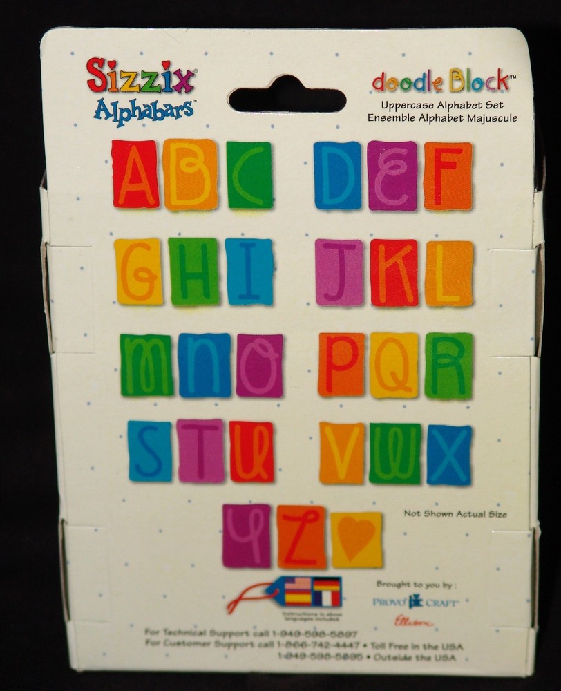 NEW Sizzix Alphabars Alphabet Die: DOODLE BLOCK, Upper Case