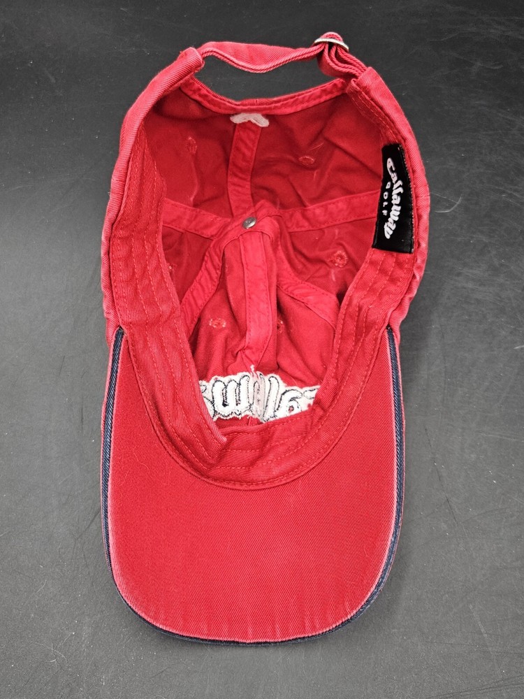 Callaway Golf Red Adjustable Baseball Hat Cap With US Flag