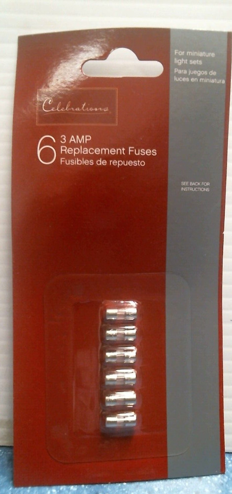 Celebrations 6pk. 3-Amp Replacement Fuses, (00967) FS