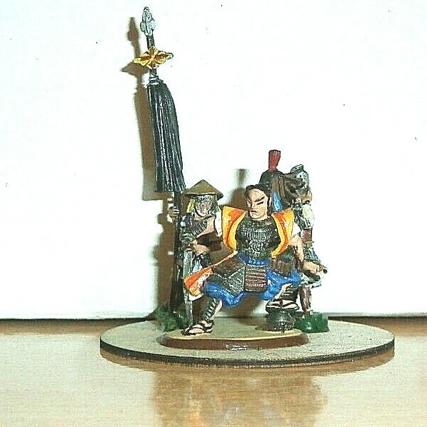 3 MOUNTED Samurai Warriors / LORD 25mm metal  PAINTED  COMMAND DUNGEONS DRAGONS