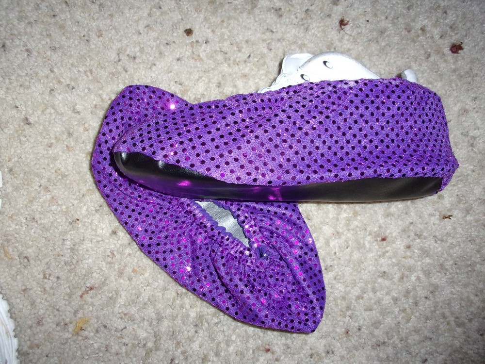 BOWLING SHOE COVERS PURPLE SEQUIN