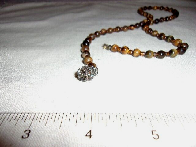 VintageTiger's Eye Stone Bead Necklace