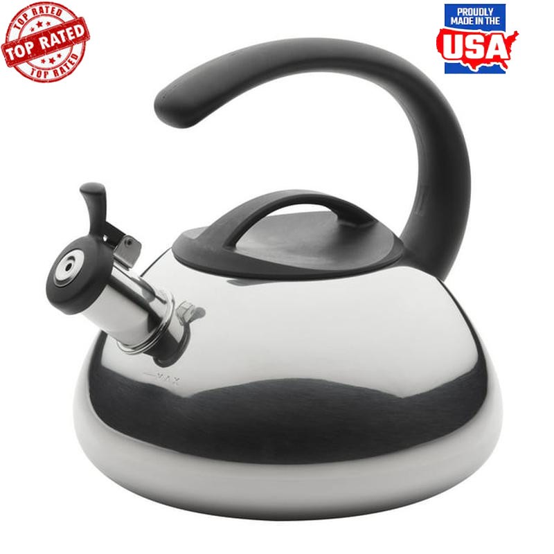 Stainless Steel Whistling Tea Kettle 2.3 Quart Induction Safe Durable Design New