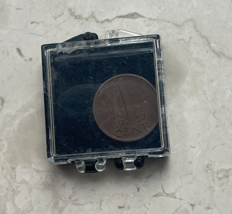 1957 Netherlands Cent - Sealed by Branson Sonic Power