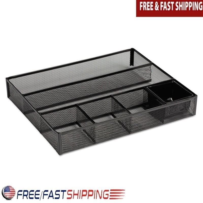 Deep Desk Drawer Organizer W/ 5 Sections Notepads Binders Files Office Storage