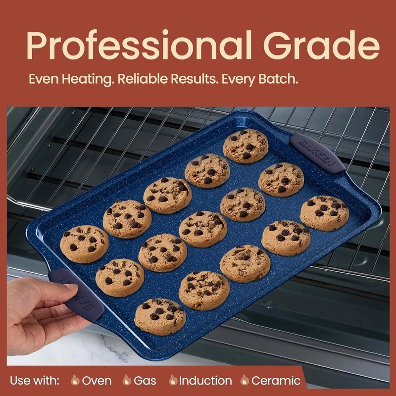 Nonstick Carbon Steel Bakeware Set Oven Safe Easy Clean Stackable New