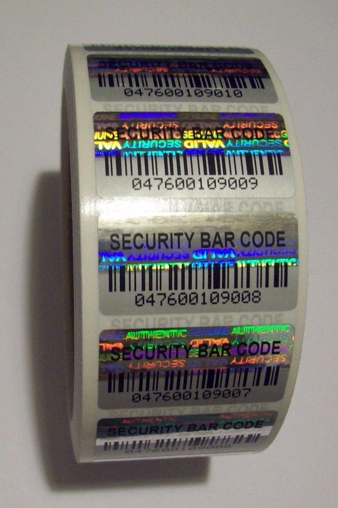 BCc 5000 Custom Print Security BARCODE Hologram Tamper Evident Stickers