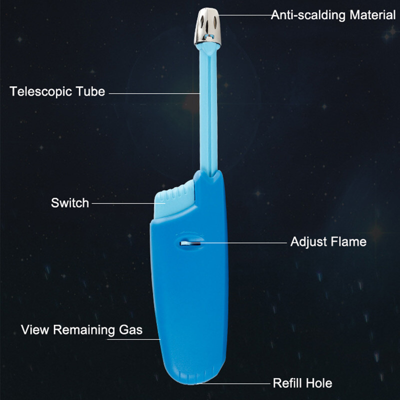 Candle Lighter Long Neck Adjustable Butane Refillable Lighters Kitchen Igniter