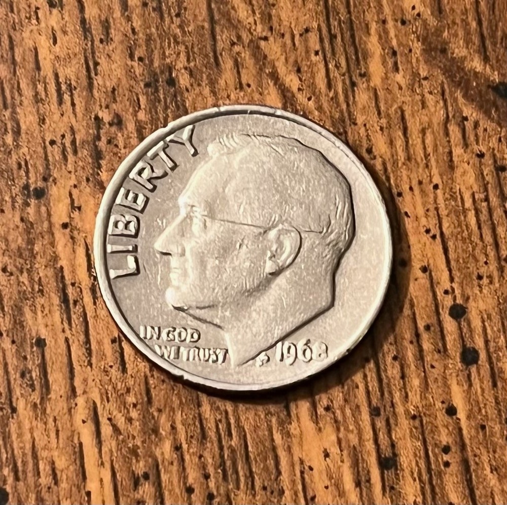 1968 Rare No Mint Mark Dime potential several mint errors